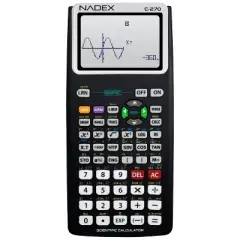 Nadex Coins&trade; C-270 Scientific Calculator with Black and White Graph Functions, Battery Powered