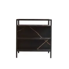 Cat Litter Box Enclosure Furniture, Hidden Litter Box Cabinet with Metal Frame, Wooden Enclosed Cat Washroom House End Table  for Livingroom, Hallway