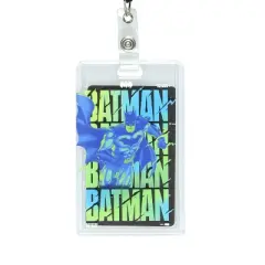DC Comics Batman Retractable Reel Lanyard Hard Plastic ID Badge Holder Keychain Multicolored