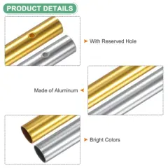 Unique Bargains Wind Chime Tubes Parts for Crafts 2 Colors 4 Sizes 16 Pack