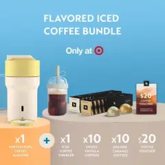 Nespresso Limited-Edition Vertuo Pop+ Coffee and Espresso Maker Flavored Iced Bundle