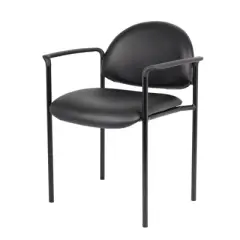 Vinyl Modern Stacking Chair Black - Boss Office Products