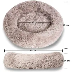 Zone Tech Medium Round Ultra Soft Plush Calming Cushion Bed for Pets, Donut Fluffy Dog Bed for Small Medium Large Dogs,