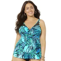 Swimsuits for All Women&rsquo;s Plus Size Bra Sized Crochet Underwire Tankini Top