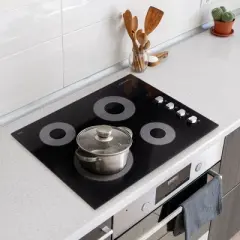 Cosmo COS-244ECC 24 in. Electric Ceramic Glass Cooktop with 4 Elements, Dual Zone Element, Hot Surface Indicator Light and Control Knobs