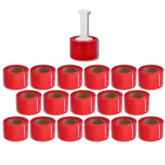 PSBM 18 Rolls Red 3" x 1000 Ft x 80 Ga Pallet Wrap Stretch Film with Free Dispenser
