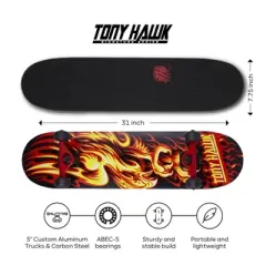 Tony Hawk 31" Pro Skateboard - Abec 5 Flame