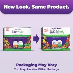 Natrol JuiceFestiv Pack Daily Fruit and Veggie Capsules to Support Balanced Nutrition - 120ct