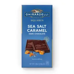 Ghirardelli Sea Salt Caramel Dark Chocolate Candy SQUARES Bar - 4.8oz