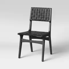 Ceylon Woven Dining Chair Black - Threshold&trade;: Rubberwood Frame, Polyester Accents, 250lb Capacity
