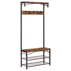 VASAGLE Coat Rack 3-in-1 Hall Tree Rustic Brown