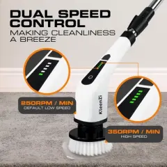Electric Spin Scrubber Cleaning Brush 8 In 1 Shower Scrubber Adjustable Handle. For Windows, Bathrooms, Cars. Luminuxe