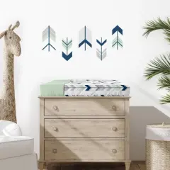 Sweet Jojo Designs Changing Pad Cover - Navy & Mint Mod Arrow