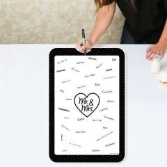 Big Dot of Happiness Mr. and Mrs. - Guest Book Sign - Black and White Wedding or Bridal Shower Guestbook Alternative - Signature Mat