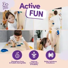 ComfyBumpy Rock Climbing Wall for Kids | Indoor Playground and Play Gym Set, Kids Climbing Toys