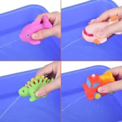 Fun Little Toys Tubbi Bubbi 24Pcs Squirting Sea Animals & Cars Bath Toys, Water Play for Toddlers, Birthday & Xmas Gifts for Boys & Girls