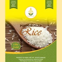 Shastha Premium Ponni Boiled Rice / White Rice / Ponni Rice  &ndash; Pack of 1 &times; 20 lbs