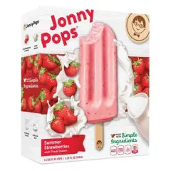 JonnyPops Strawberries & Cream Frozen Fruit Bars - 4pk/8.25 fl oz