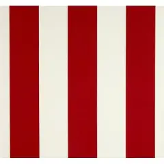French Edge Outdoor Cushion - Cabana Stripe Red - Jordan Manufacturing: Water-Resistant Patio Chair Pad