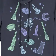Junior's Hocus Pocus Spooky Symbols Cowl Neck Sweatshirt