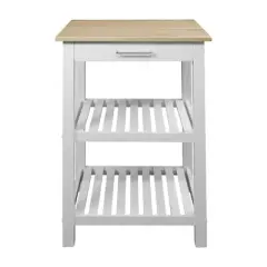 Sunrise Kitchen Island with Harvest Hardwood Top White/Natural - Flora Home