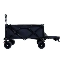 CAVINAS Heavy-Duty Folding Wagon Cart with Tailgate,All-Terrain Shopping Cart with Big Wheels,Wagon for Camping,Shopping