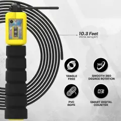 RDX Sports Kids Counter Jump Rope - Fun Fitness for Young Champions | Adjustable Length, Durable Build | Ideal for Exercise & Play
