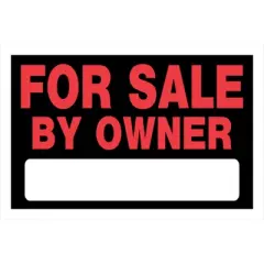 Hillman English Black For Sale By Owner Sign 8 in. H X 12 in. W - Case of 6