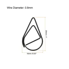Unique Bargains Drop-Shaped Decorative Bookmark Metal Small Size Paper Clip 100 Pcs