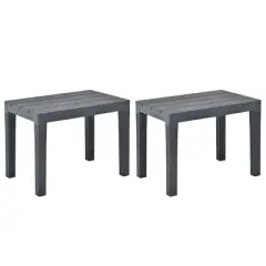 vidaXL 2x Garden Bench Plastic Outdoor Lounge Seating - Anthracite