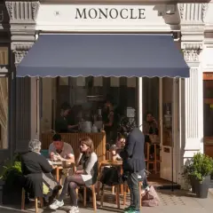 VEVOR 138 x 47" Patio Awning Retractable, Awning Sunshade Shelter with Manual Crank Handle, Outdoor Patio Canopy Sunsetter Deck, Dark Gray