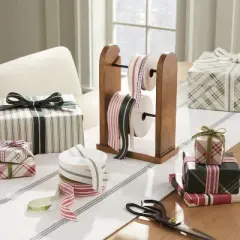 Wood & Metal Ribbon Spool Holder Brown/Black - Hearth & Hand&trade; with Magnolia