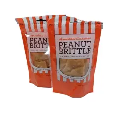 Arnold's Candies Peanut Brittle Rich Butter Flavor Fresh Crunch Snack Pack of 2