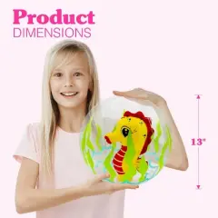 4E's Novelty 3D Beach Balls, Summer Toys for Kids - 4 pcs Mini Beach Balls for Toddlers 1-3