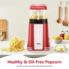 YASHE Hot Air Popcorn Popper Maker, Retro Fast Popcorn Machine, Healthy Oil-Free Popcorn Maker, Ideal for Home Movie Nights and Holiday Gifts