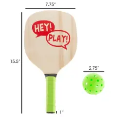 Paddle Ball Game Set - Pair of Lightweight Beginner Rackets, Ball and Carrying Bag for Indoor or Outdoor Play - Adults and Children by Toy Time