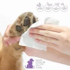 Pursonic Lavender Scented Pet Wipes &ndash; 12 Packs of 100 (1200 Total) Extra Large Wipes for Gentle Cleaning & Deodorizing