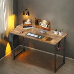 Sevobal Desks Game Computer Desk, Home Office Desk, Desk For Studying, Writing, Working , Gaming, Modern Simple, Brown, 63"*26"*29.8"