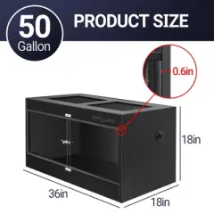 REPTI ZOO 50Gallon PVC Reptile Enclosure, 36x18x18 Reptile Terrariums