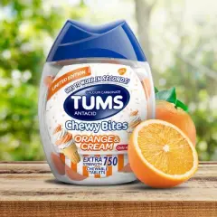 Tums Chewy Bites Orange and Cream Extra Strength Chewable Antacid for Heartburn - 60ct