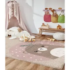 Mother Ruggers Beary Roo Machine Washable Colorful Kid's Rug