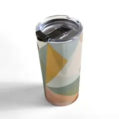 Little Arrow Design Co modern triangle mosaic multi Travel Mug 20 oz Stainless Steel Travel Mug - Deny Designs