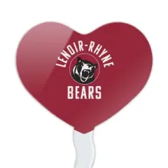 Lenoir-Rhyne University Bears Logo Heart Love Cupcake Picks Toppers Decoration Set of 6