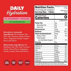 Waterboy Daily Hydration Sports Drink Variety Pack - Strawberry Lemonade + Watermelon - 1.89oz/18ct