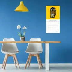 2026 Square Wall Calendar, Beer Signs, 16-Month Funny Corner Theme with 180 Reminder Stickers (12x12 In)