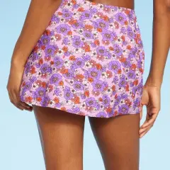 Women's Side-Slit Skirt Swimsuit Cover Up - Wild Fable&trade; Purple Floral Print