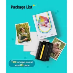 Liene Amber 4x6 inch Color Photo Paper 80 Sheets &2 Ink Cartridge Refill
