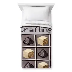 Minecraft Twin Bed Kids' Blanket Gray