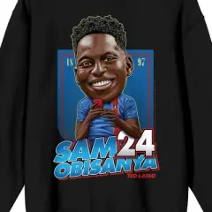 Ted Lasso #24 Sam Obisanya Men's Black Crew Neck Graphic Sweatshirt