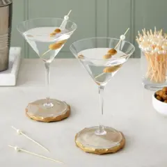 Okuna Outpost 150 Pack Bamboo Toothpicks with White Pearl, Cocktail Picks for Appetizer (4.7 In)